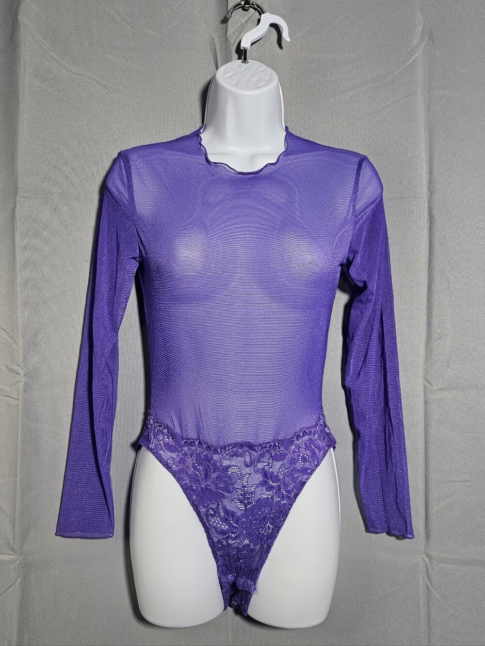 Victoria’s Secret VTG 90s Y2K Gold Label Teddy Lace Lingerie Bodysuit Purple Sm
